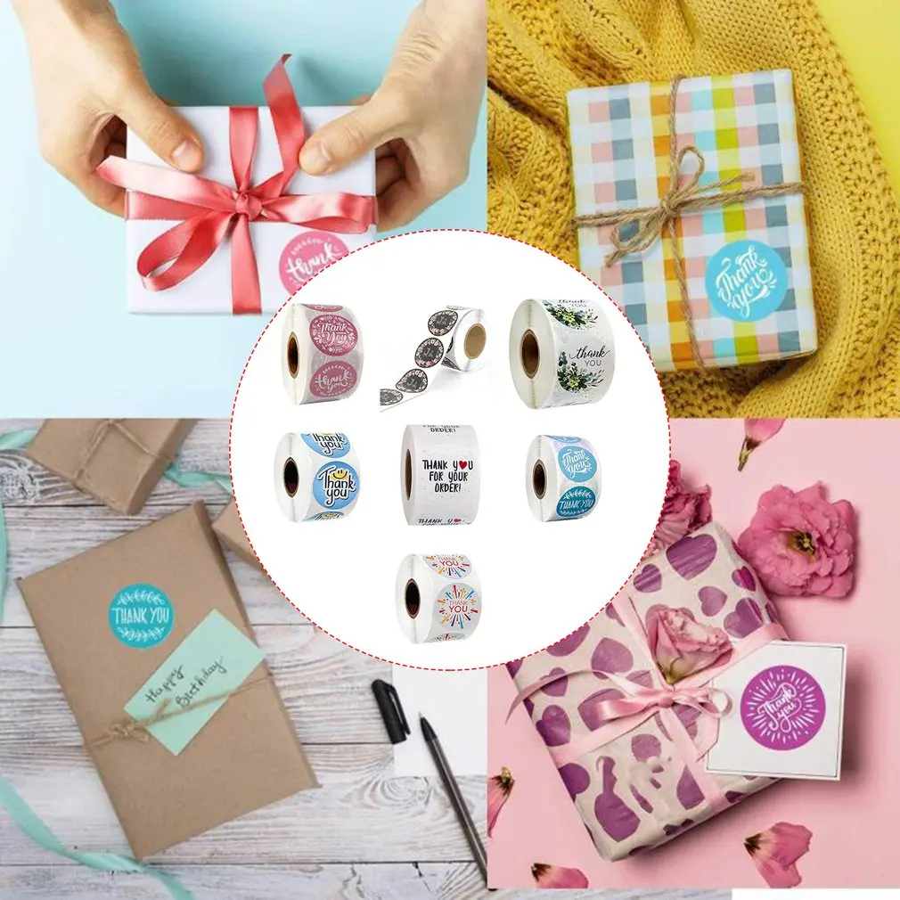 500/рулон Диаметр 2 5 см Спасибо Этикетки для выпечки украшения запечатывания