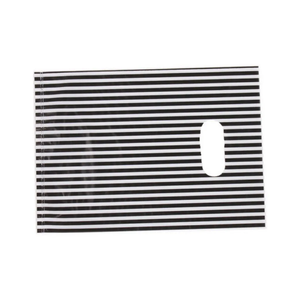 100 шт пластиковая черно-белая полосатая дизайнерская сумка-тоут с принтом зебры