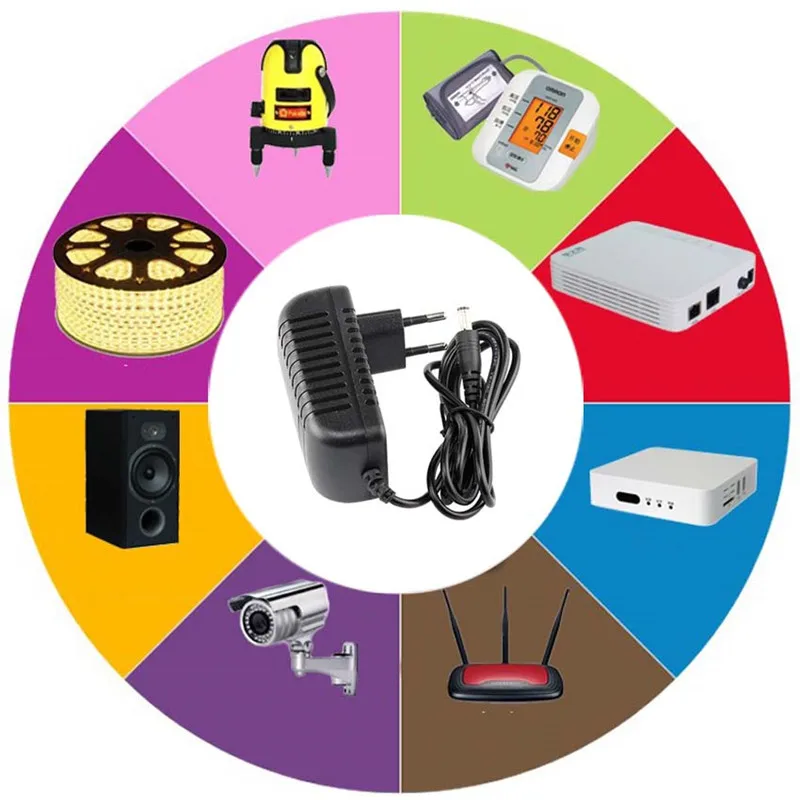 Адаптер питания 12 В 2 А от переменного тока до постоянного штекер 1 мм X 5 настенный