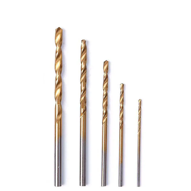 

50pcs 1/1.5/2/2.5/3mm Drill Bits Titanium Coated HSS High Speed Steel Drill Bit Set Tool For DIY Home General Building Engine