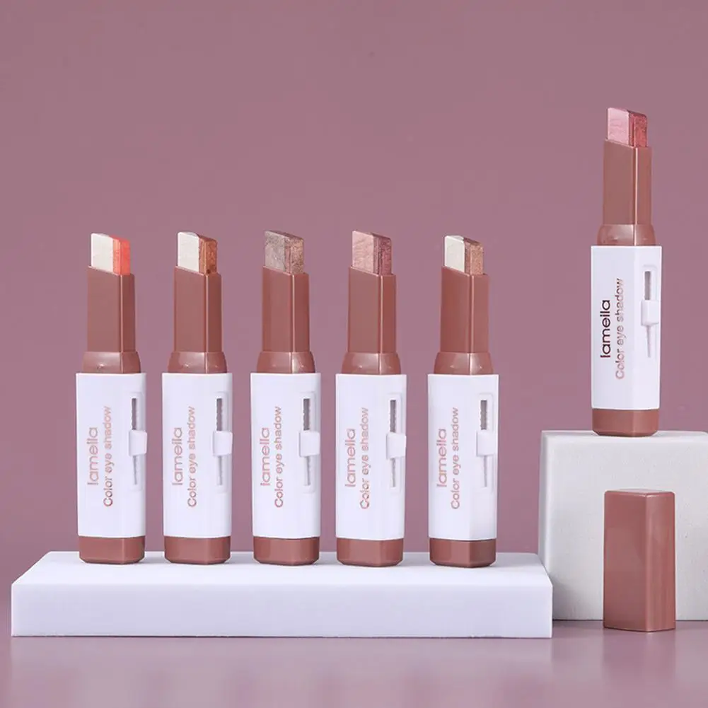 Ленивые тени для век палка двухцветные стилус стерео водонепроницаемый легко