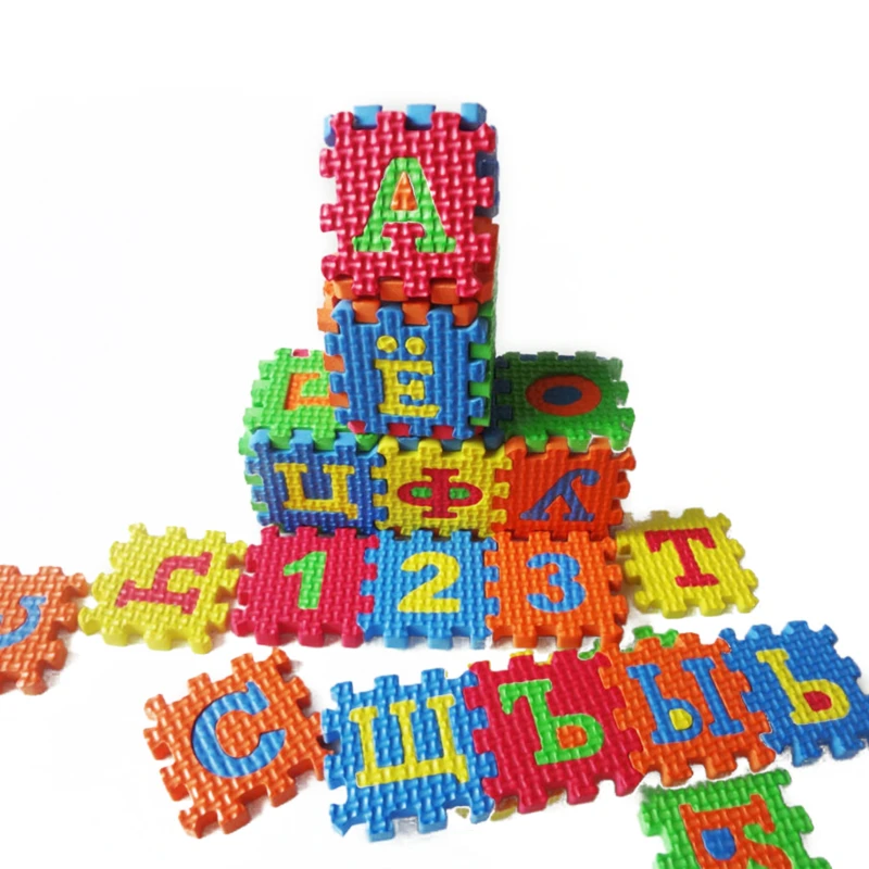 

36 шт/партия Дети головоломки игрушки EVA пены коврик алфавит, буквы, цифры головоломки развития интеллекта детей 20*15 см