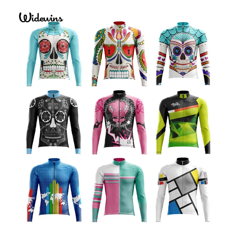 

female Skull Cycling Jersey Long Sleeve Breathable MTB Bicycle Clothing Quick-Dry Racing Sports Bike woman Cycling Clothes Tops