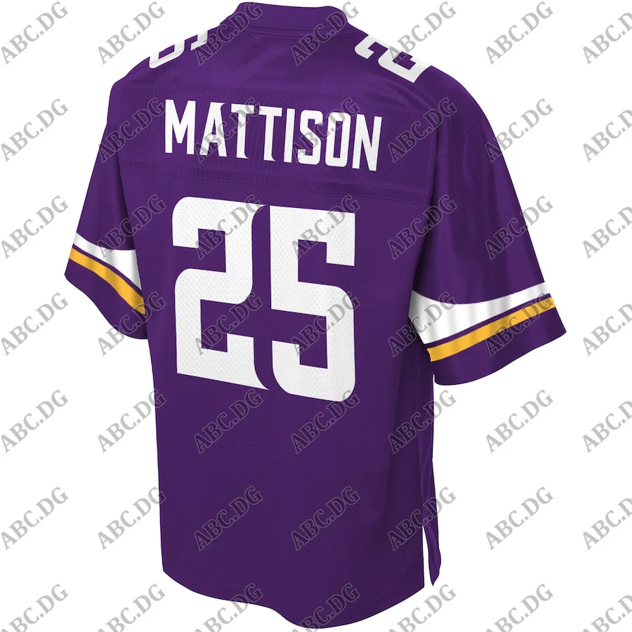 

Customized Stitch Men Women Kid Youth Minnesota Alexander Mattison Pro Line Purple Player Jersey 4XL 5XL 6XL