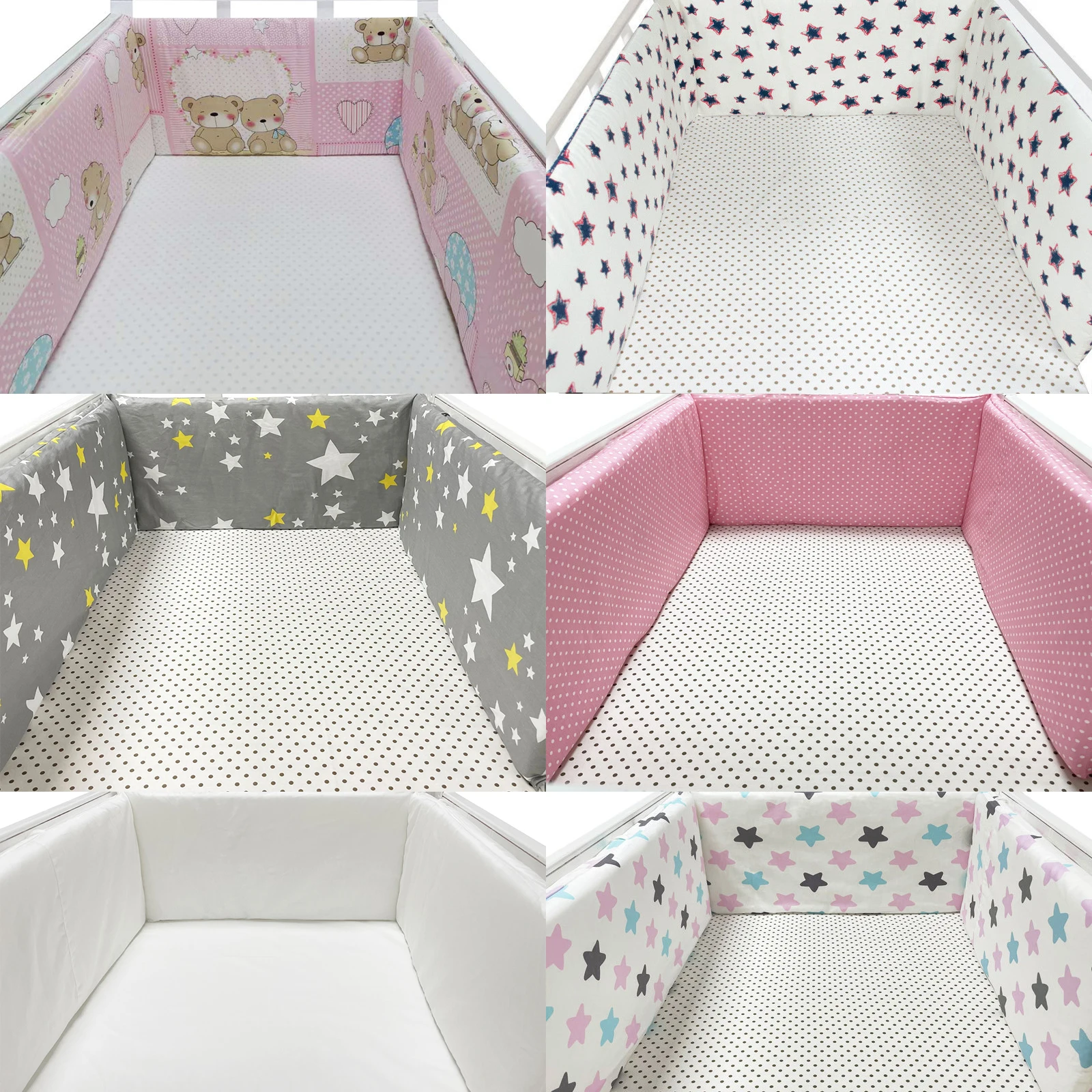 

Baby Bumper Chichonera Crib Cot Protector Infant Cotton Children's Bed Barriers Newborns Around Cushion Braid Cunas Para El Bebe