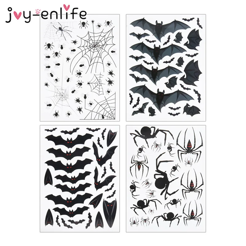 Украшения для Хэллоуина черная наклейка с летучей мышью настенный стикер окна