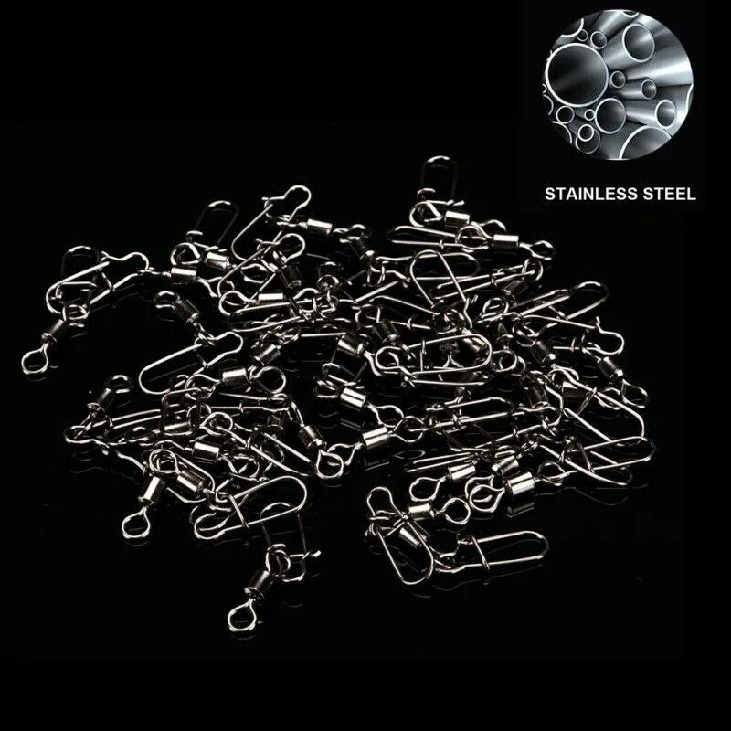 100 шт. Нержавеющая сталь шариковый подшипник вертлюги Рыболовные Оснастки море