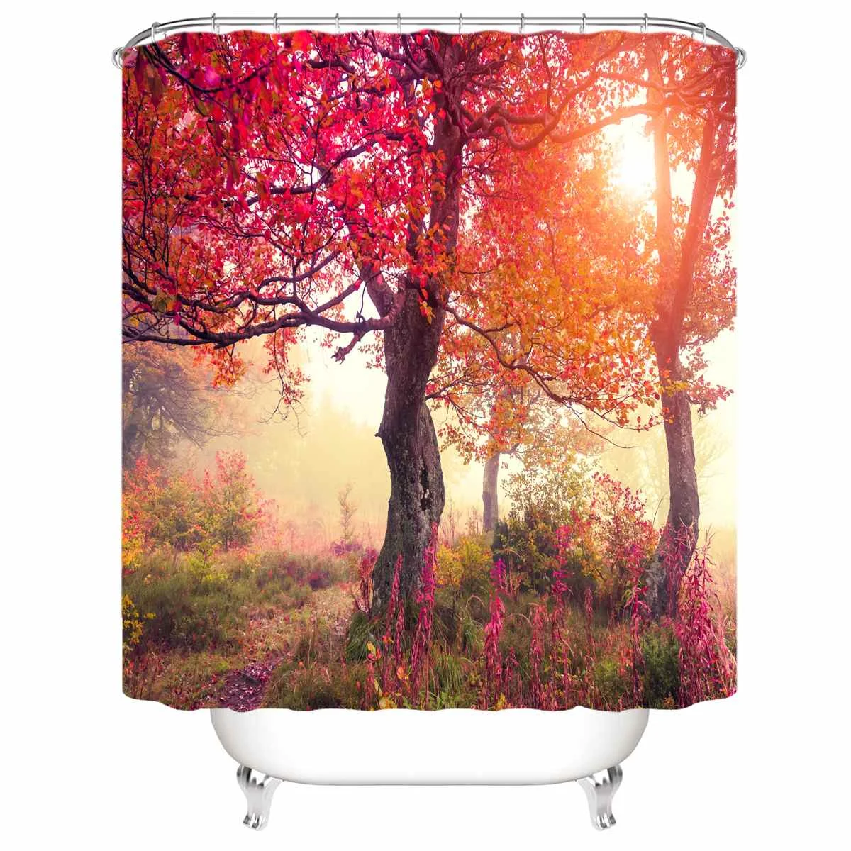 

71" x71" Bathroom Shower Curtain Toilet Polyester Fabric Cover Mat Hooks Home Decor Striped Shower Curtain Colorful Bold Design