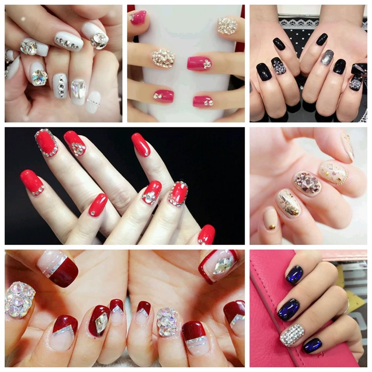 

Fuchsia Glass 3D Nail Art Decorations Crystal Nails Non HotFix Rhinestones