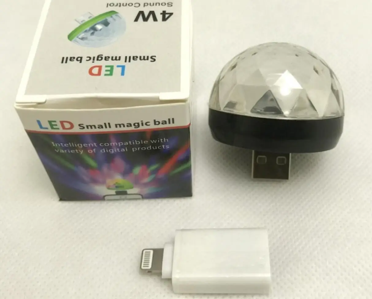 Светодиодный светильник магический шар RGB внутреннее освещение USB автомобильные