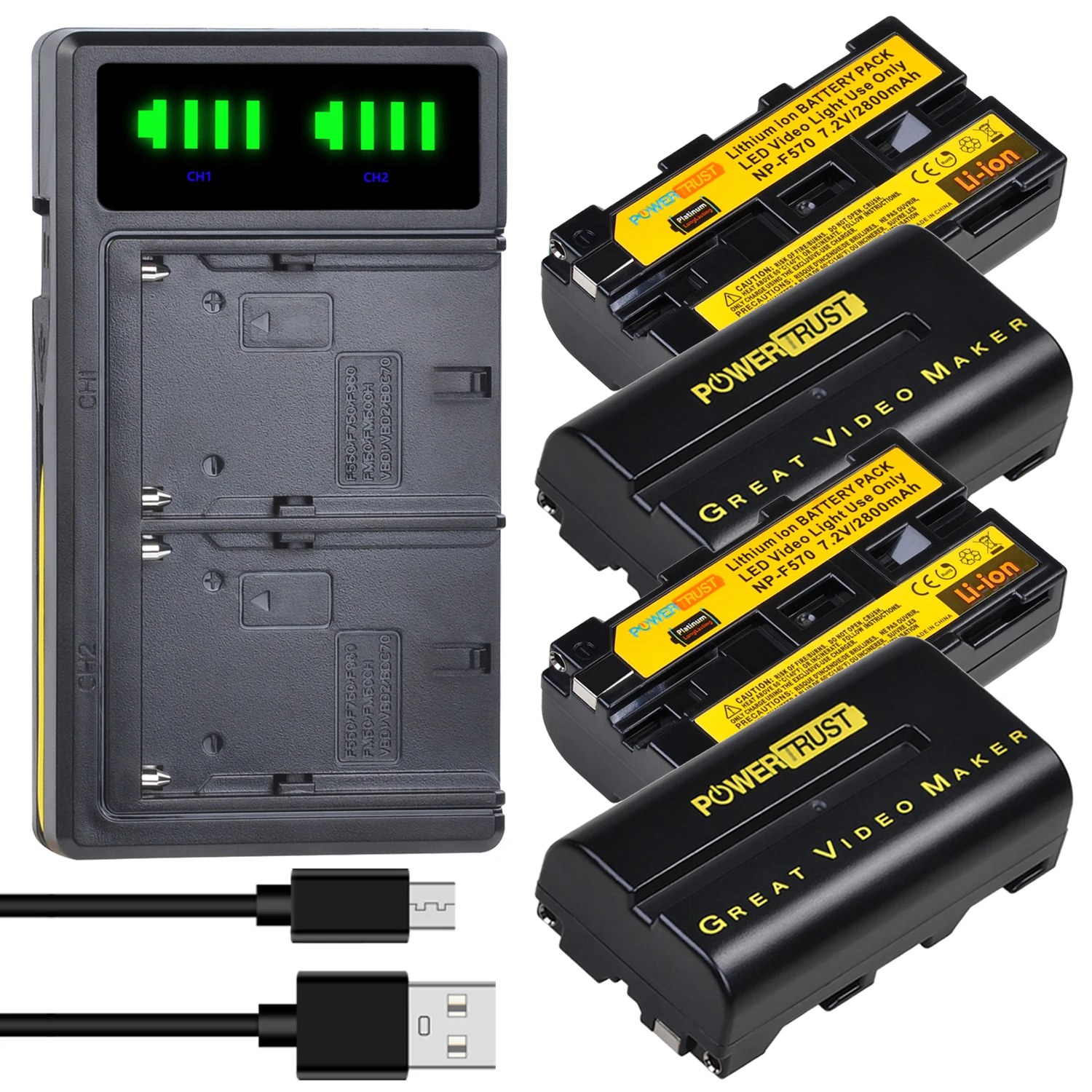 2800 мА/ч NP F550 F570 Батарея + Новый светодиодный USB Dual Зарядное устройство для