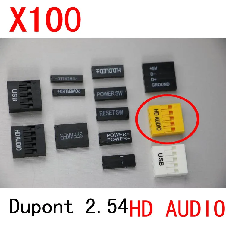 100 шт. 2X5Pin 2 54 dupont разъем надпись HD аудио TJC8 мм шаг заменить Molex | Обустройство дома