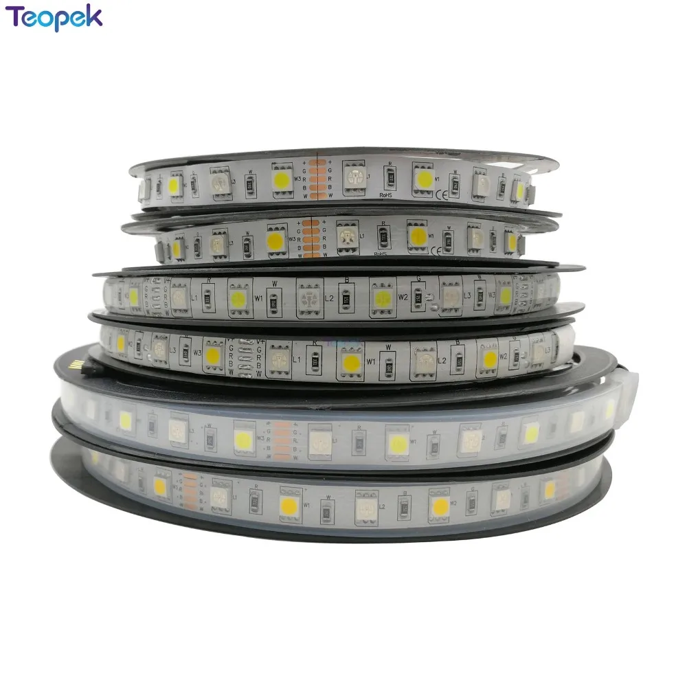 RGBW СВЕТОДИОДНАЯ лента SMD 5050 5 м 60 светодиодный/м 300 светодиодный s RGB+ холодный белый или теплый белый RGBWW RGBCW светодиодный скотч IP30/IP65/IP67 10 мм PCB DC12V