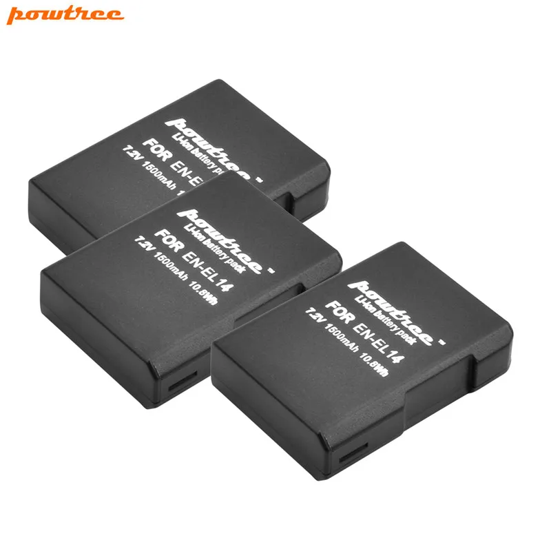 Аккумулятор Powtree 1500mAh EN-EL14 EN EL14 для Nikon P7800, P7700, P7100, P7000, D5500, D5300, D5200, D3200, D3300, D5100 E14