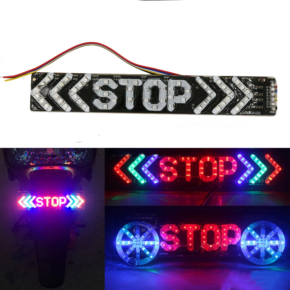 

YSY 1pcs LED Motorcycle Rear Tail Stop Brake Warning light Turn Signal License Plate Light DRL Lamp