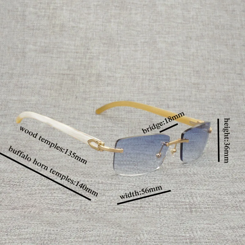 Винтажные Солнцезащитные очки Buffal Horn мужские Квадратные без оправы деревянные