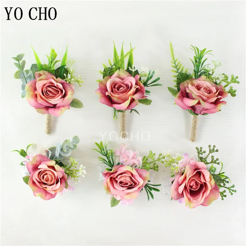 Шелковые розы искусственные цветы браслет на запястье для подружек невесты