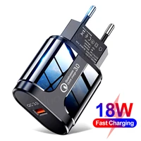 18w usb charger fast charging mobile phone adapter for iphone 8 11 12 pro xiaomi samsung huawei euus plug wall usb chargers