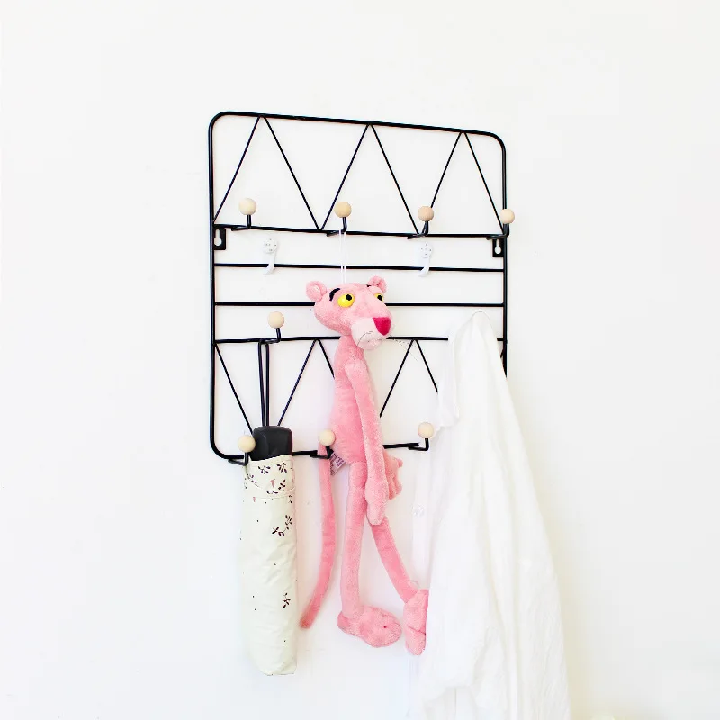 Железный арт в скандинавском стиле с отделкой для ключей шляп и пальто настенный