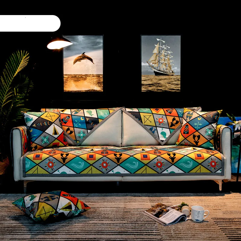 

Nordic Sofa Cover for Living Room Geometric Sofas Covers Universal Chenille Sofa Towel Anti-slip Couch Cover Slipcovers