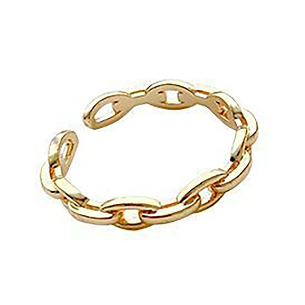 

Fashion Women's Gold Chain Twist Open Size Ring for Woman Simple Copper Metal Engagement Ring Girl's Finger Jewelry Rattan Rings