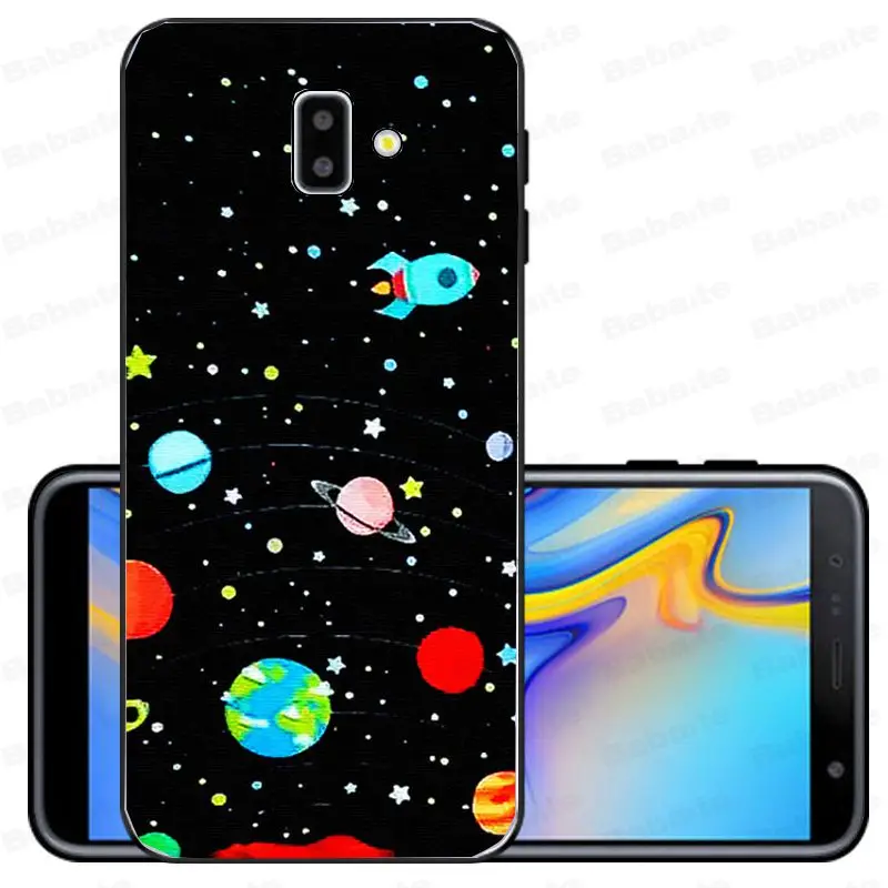 Черный чехол с белой Луной и звездами космонавта аксессуары для телефонов samsung