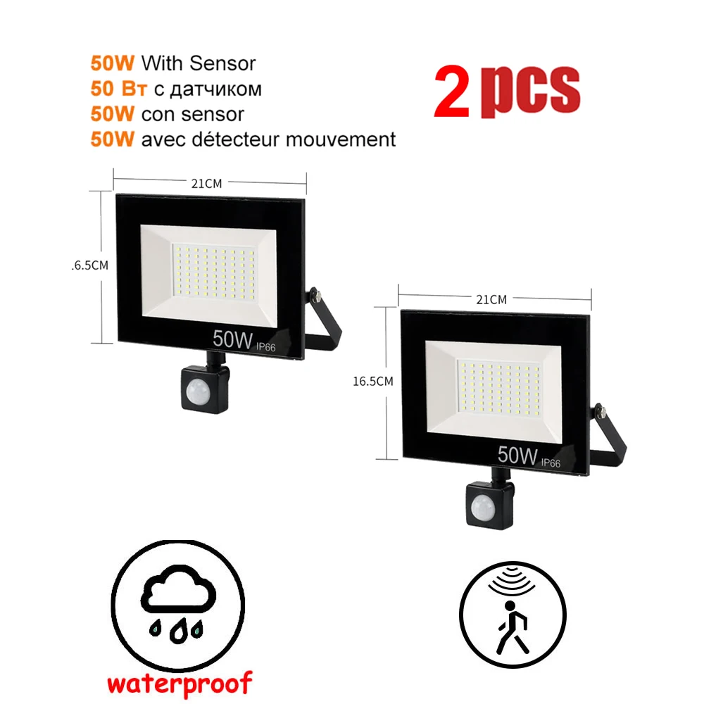 

2 шт., светодиодный прожектор 220 В, 10-100 Вт