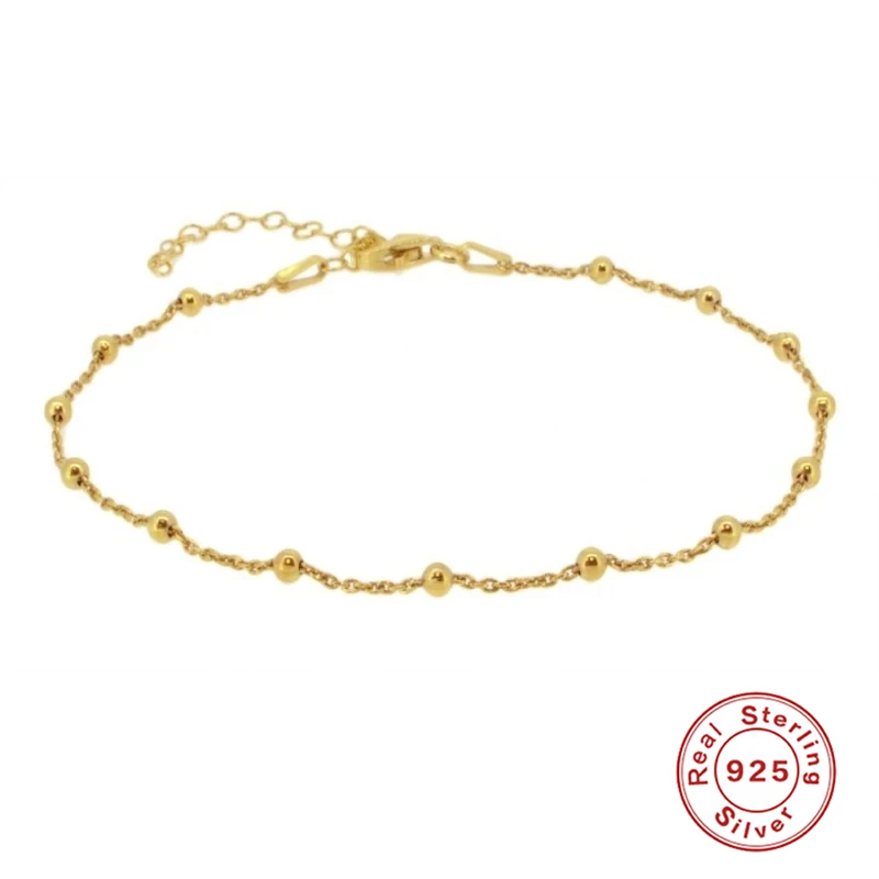 Женские ножные браслеты CANNER из настоящего серебра 925 пробы в простом стиле милые