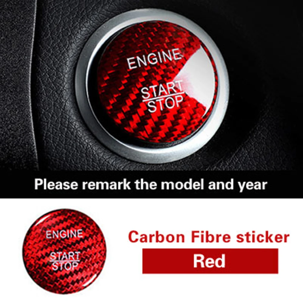 Наклейка Кнопка крышка двигателя старт стоп для Mercedes Benz C GLC GLA красный|Лепнина