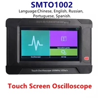 smto1002 digital storage touch screen flat oscilloscope portable signal generator 2ch 100m1g sampling rate automatic detection
