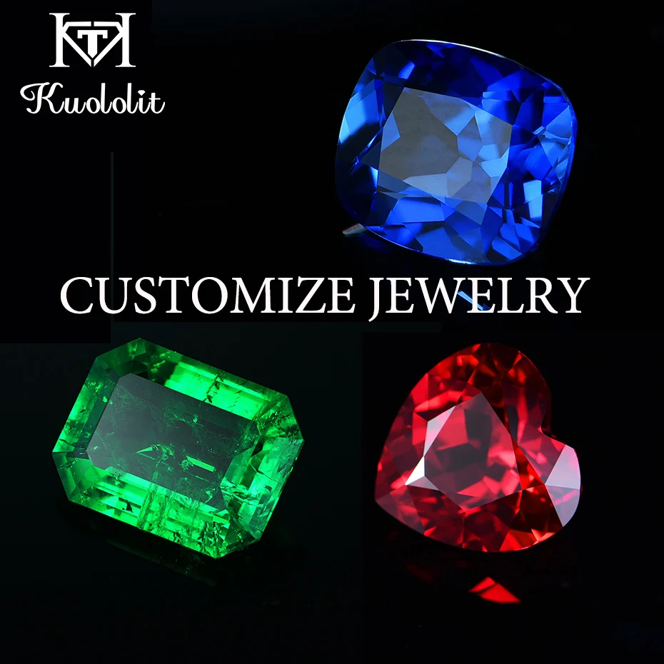 Kuololit настраиваемый лабораторный рубиновый Изумрудный сапфир бриллианты Moissanite