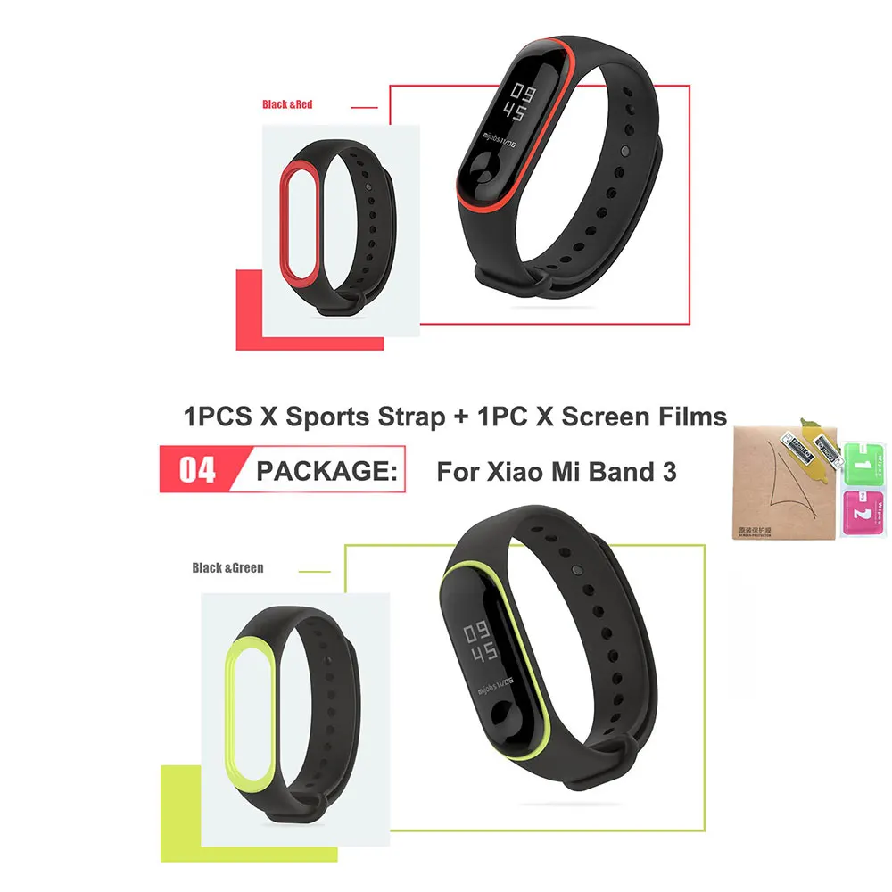 Mi jobs Xiaomi mi Band 4 ремешок спортивный mi band 3 Ремешок Браслет для mi band 4 mi band 3 ремешок Цветной силиконовый сменный