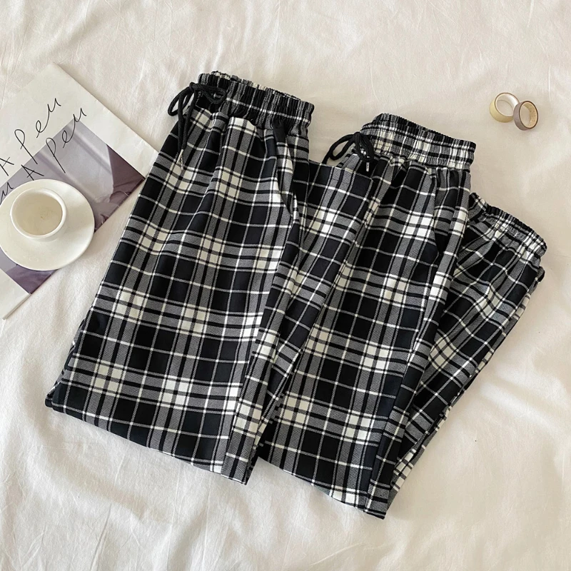 Женские клетчатые брюки JMPRS с высокой талией черные белые модные женские