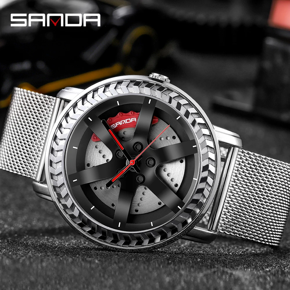 SANDA 2021 New Sports Watch Car Wheel Hub Men's Waterproof Fashion Creative Business Relogio Masculino | Наручные часы