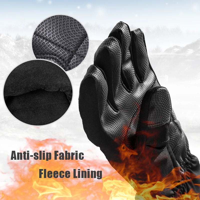 ROCKBROS Windproof Waterproof -30 Degree Winter Men Women Skiing Gloves Snowmobile Snowboard Snow Sports Thermal Grey Ski | Спорт и