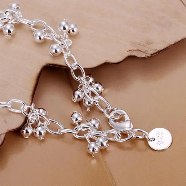 

New Fashion Jewelry 925 Sterling Silver Charm Bracelet Light Grape Chain Bracelet For Women Gift SWD889