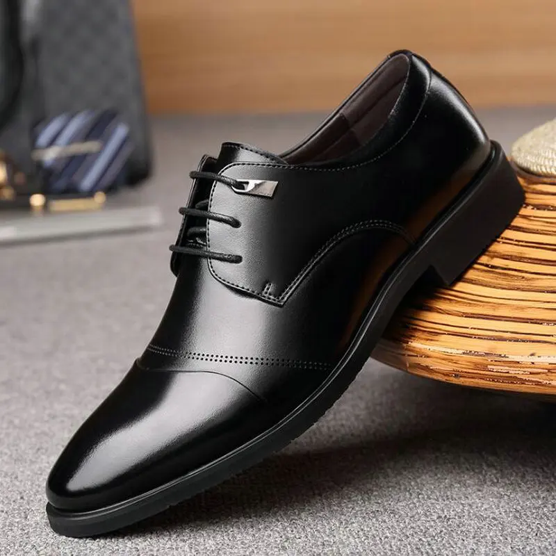 

Мужские классические деловые туфли, оксфорды, заостренный носок, на шнуровке, кожаные туфли, классические, tyu7