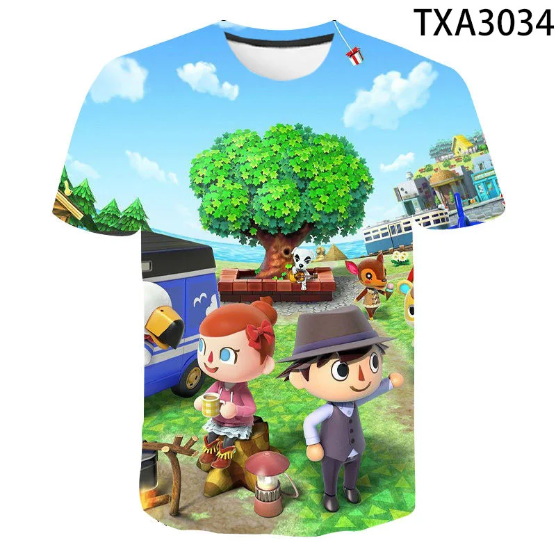 

Men and women new casual short-sleeved fashion animal crossing 3D printing street children's cute high-quality anime T-shirt