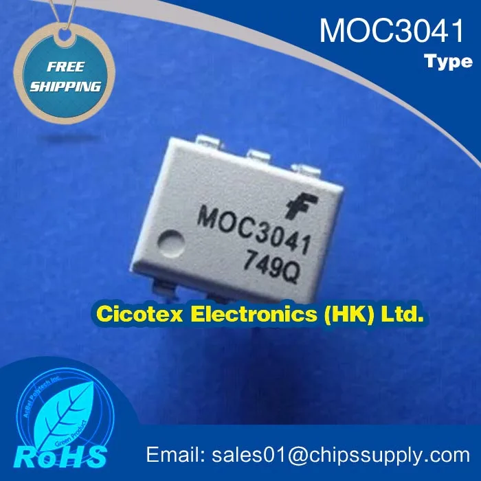 10 шт./лот MOC3041M DIP-6 OPTOISOLATOR 4.17KV TRIAC 6DIP MOC3041-M MOC3041