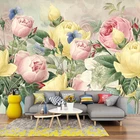 Фотообои на заказ, 3D Ручная роспись, роза, цветок, настенная живопись, романтическая пасторальная гостиная, диван, спальня, обои, фрески