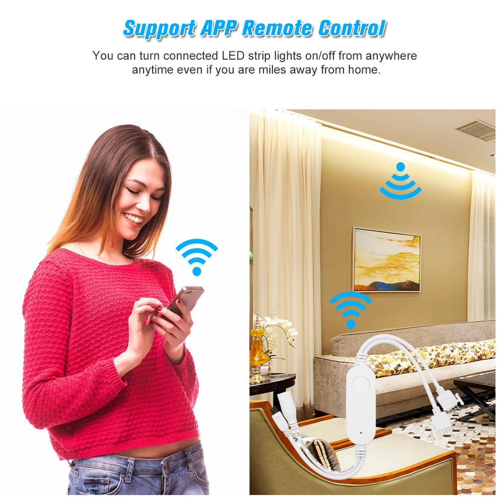 2CH DC12V RGB светодиодный Wifi контроллер WiFi светильник беспроводной смарт-светильник