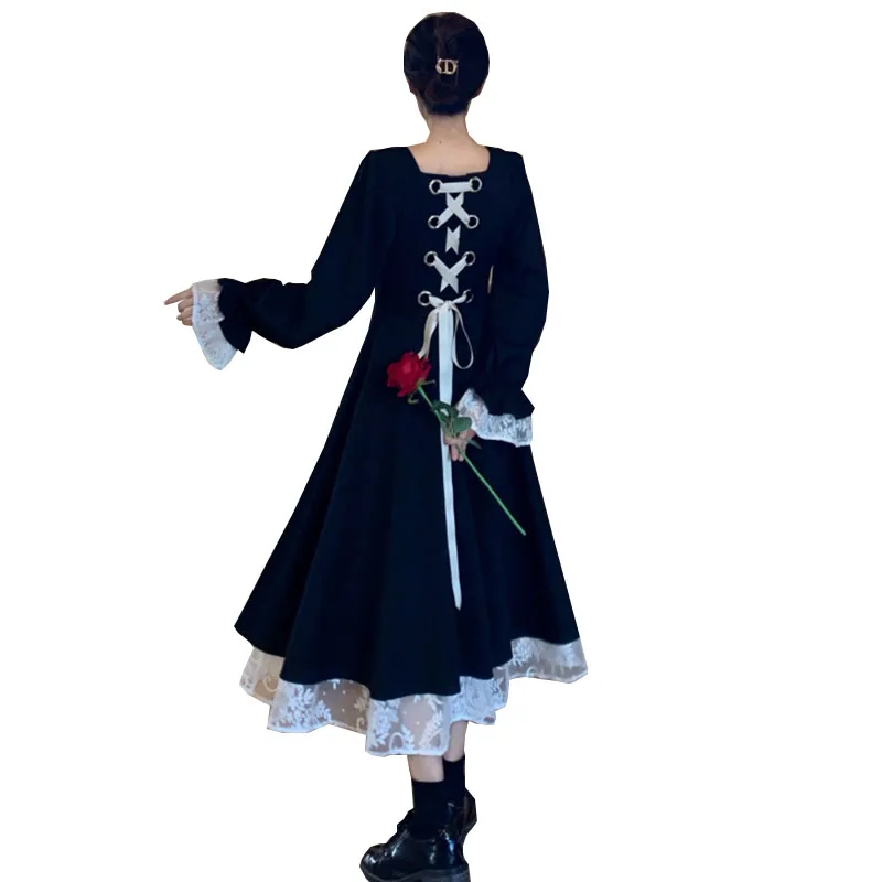 

Модные осеннее женское платье Новый размера плюс свободные повседневные платья богиня элегантные длинные Vestir последняя платьес длинными р...