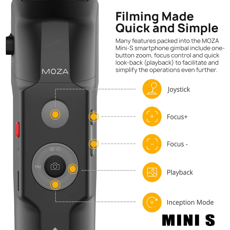 Ручной Стабилизатор MOZA MINI MI S 3 осевой шарнирный стабилизатор для смартфона iPhone X