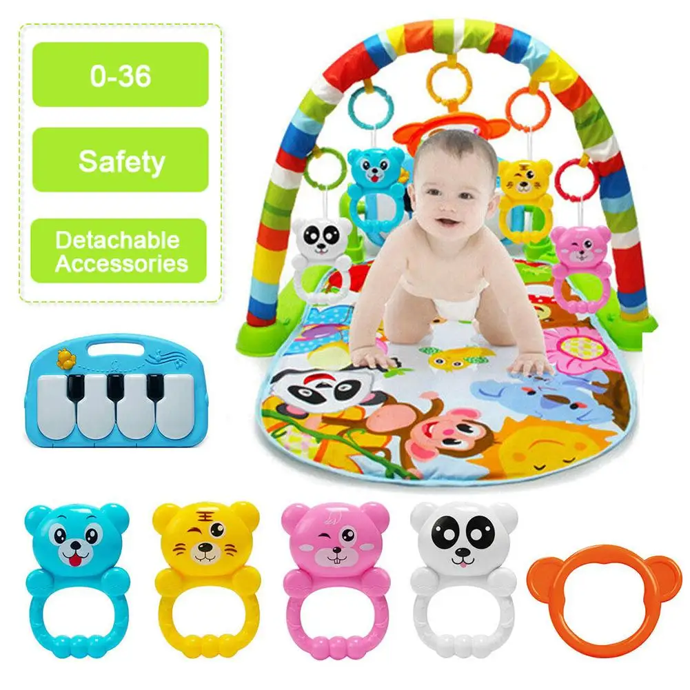 4 в 1 детский игровой коврик Коврик развивающий головоломка с клавиатурой пианино