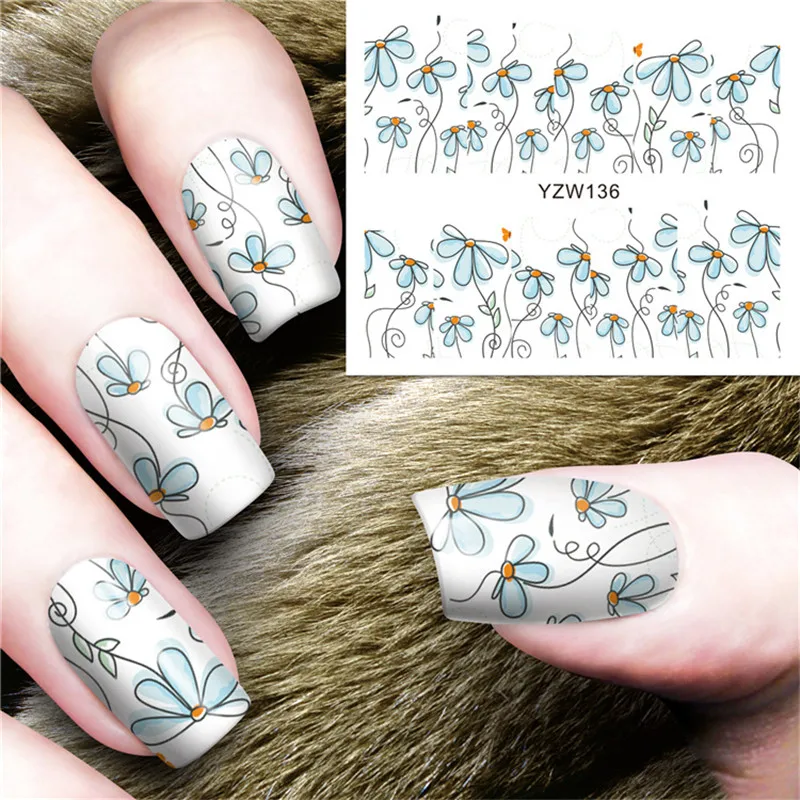1 шт красочные стикеры 3D на ногти Nail Art слайдеры цветы лист мультфильм геометрические наклейки для ногтей Фольга Дизайн Маникюр Красота Декор
