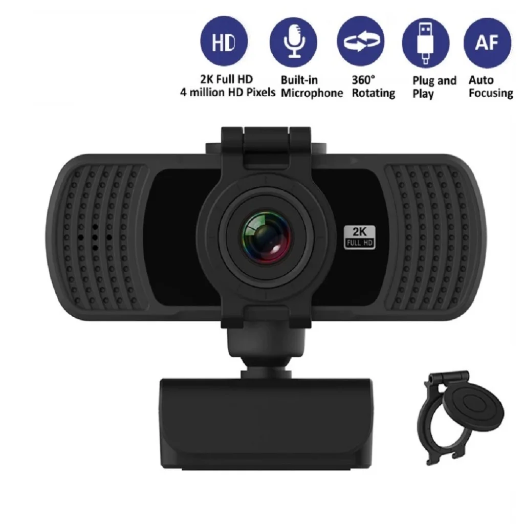 

Full HD 4MP 360° USB 2K 1080P Webcam with Mic Web Camera for PC Laptop Video Calling Studying