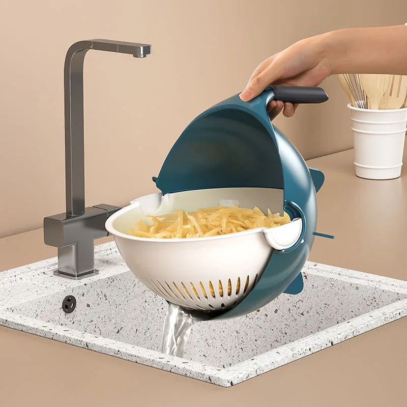 Резка овощей картофеля слайсер 9 в 1 для чипсов терка сыра и чеснока со сливной