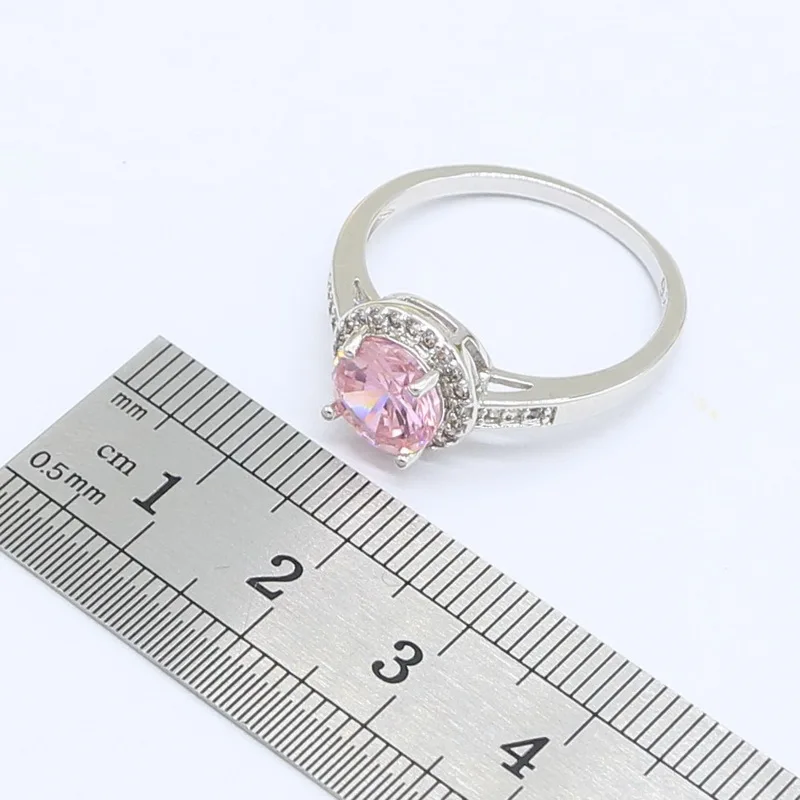 Серебряный цвет свадебная фотография Искусственный Розовый кубический цирконий