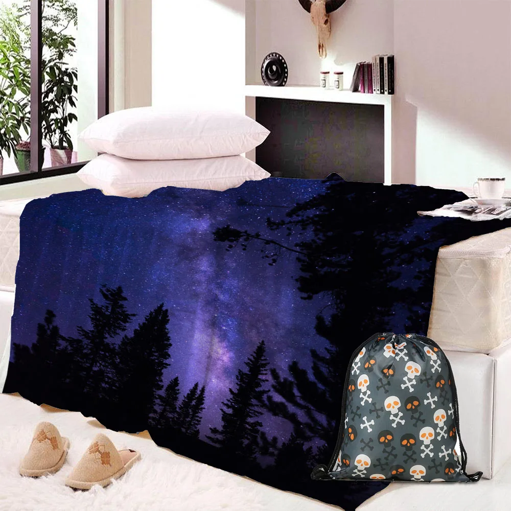 3D принтованное одеяло с капюшоном из микрофибры звездное небо для взрослых детей