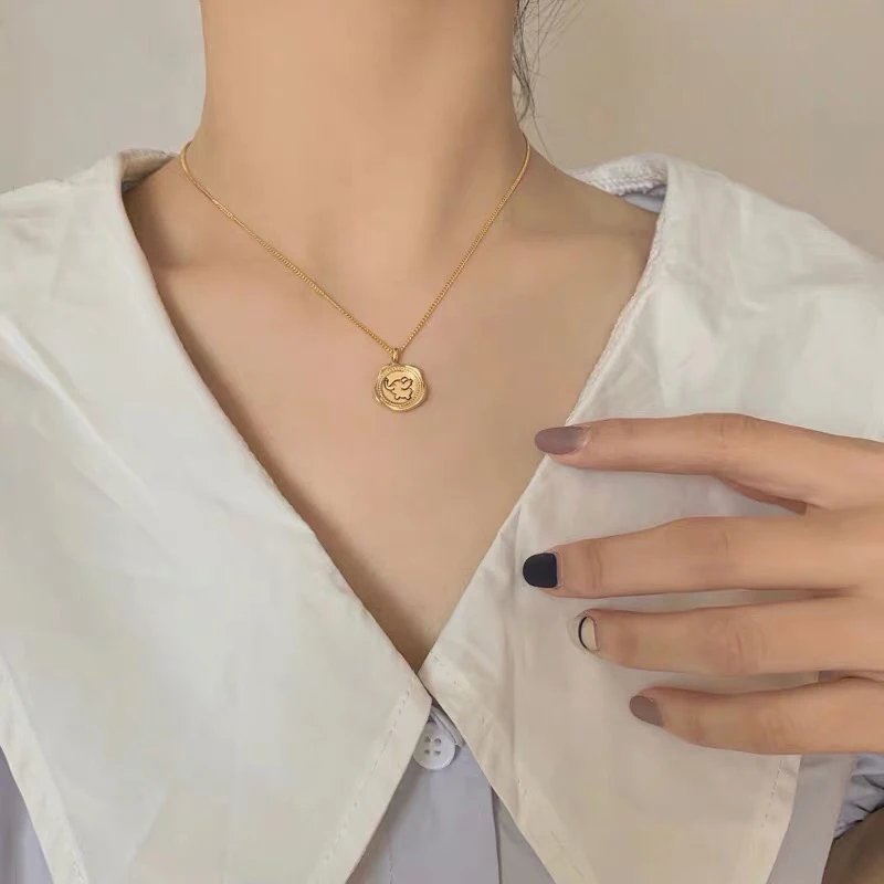 

Vintage Trendy Little Elephant 925 Sterling Silver Clavicle Chain Necklace For Women Girls Dainty Cute Korean Jewelry